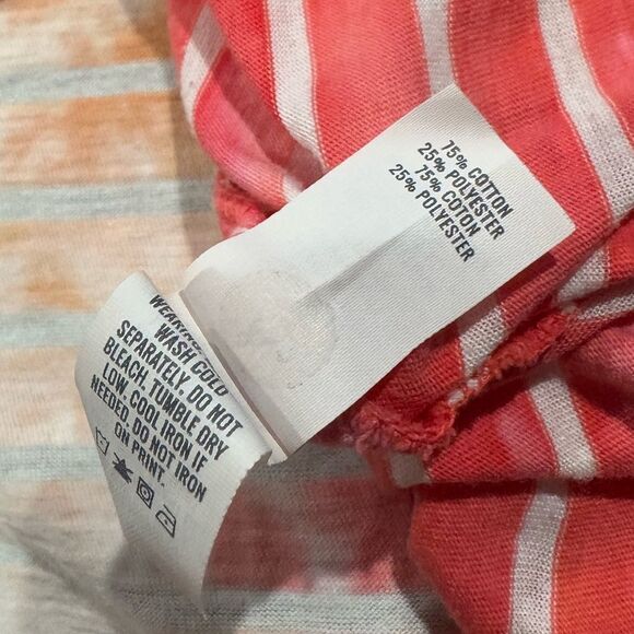 Aerie Multicolored Stripe Cropped Short Sleeve Shirt Women’s XL - Picture 3 of 3